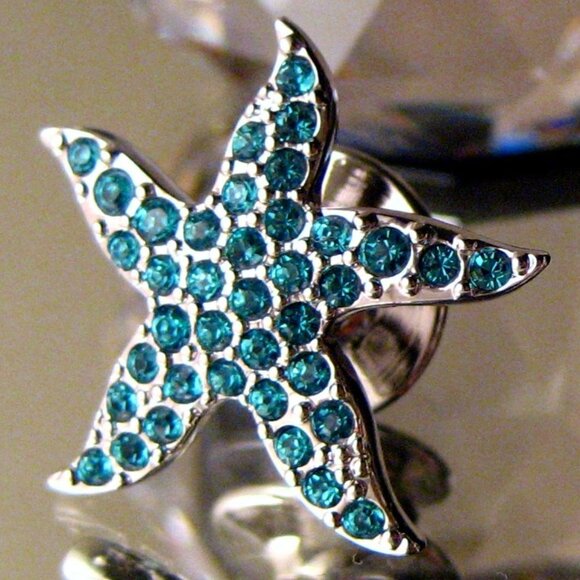 🇦🇹 SWAROVSKI Starfish Tack Pin Brooch - Picture 1 of 5